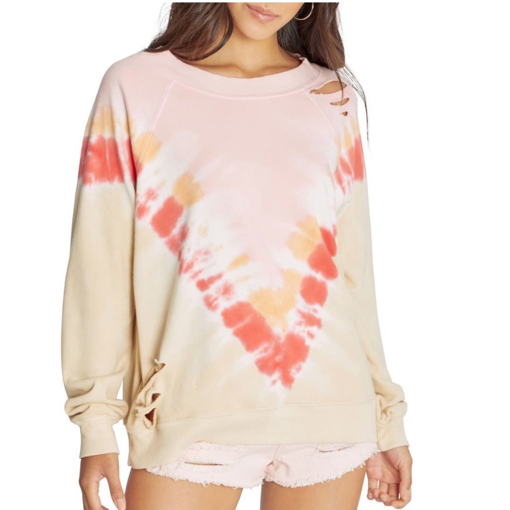 WILDFOX Distressed  tie-dyed Sommers Sweatshirt